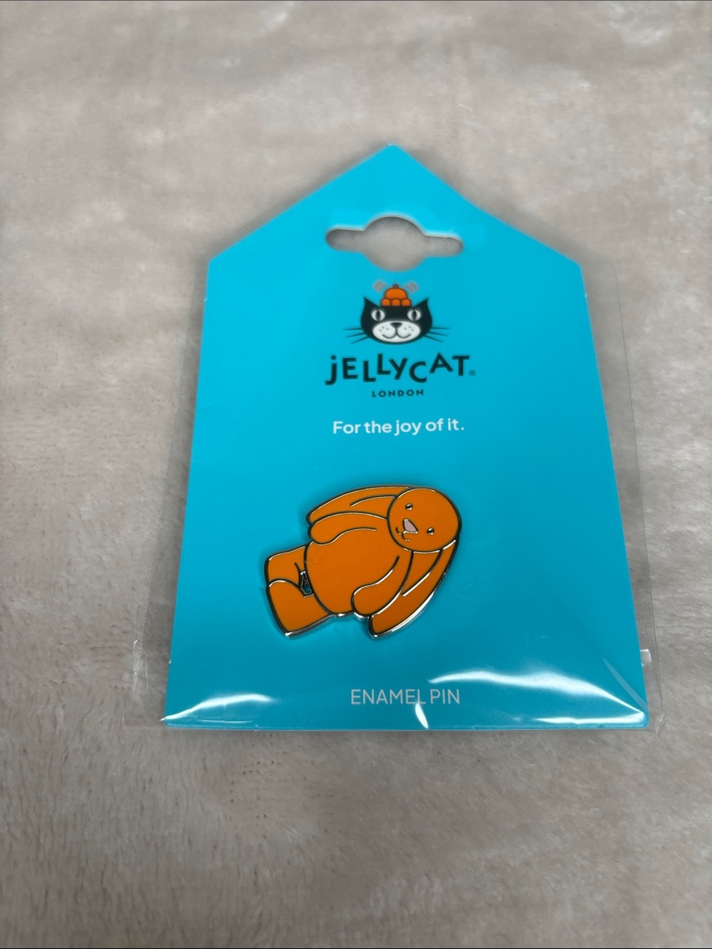 Jellycat Orange Bunny Enamel Pin - Picture 2 of 4